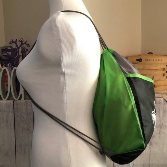 Nylon Drawstring Bag BSA Lime Green Black NEW - Picture 4 of 14